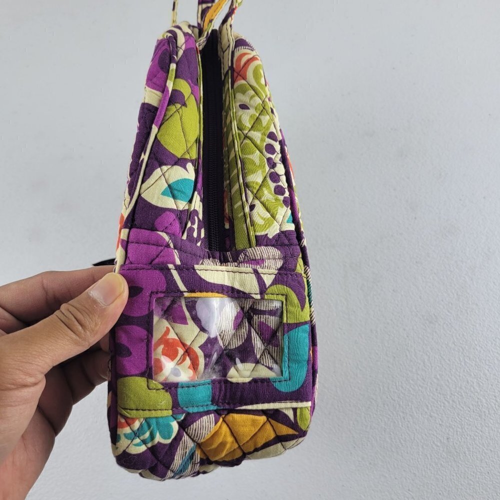 Vera Bradley Cotton Plum Crazy Quilted Lunch Bag Top Zip Insulated Women - Picture 5 of 12